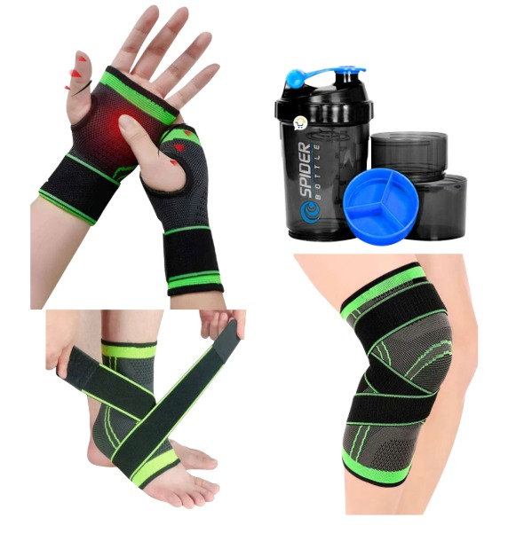 Miniatura 4 de Rodillera+Muñequera+tubillera+termo mezc